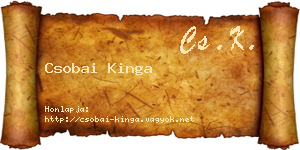 Csobai Kinga névjegykártya
